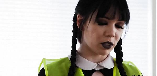  Goth teen in pigtails Leda Bear started a hot sex with a parole officer to skip doing community service.